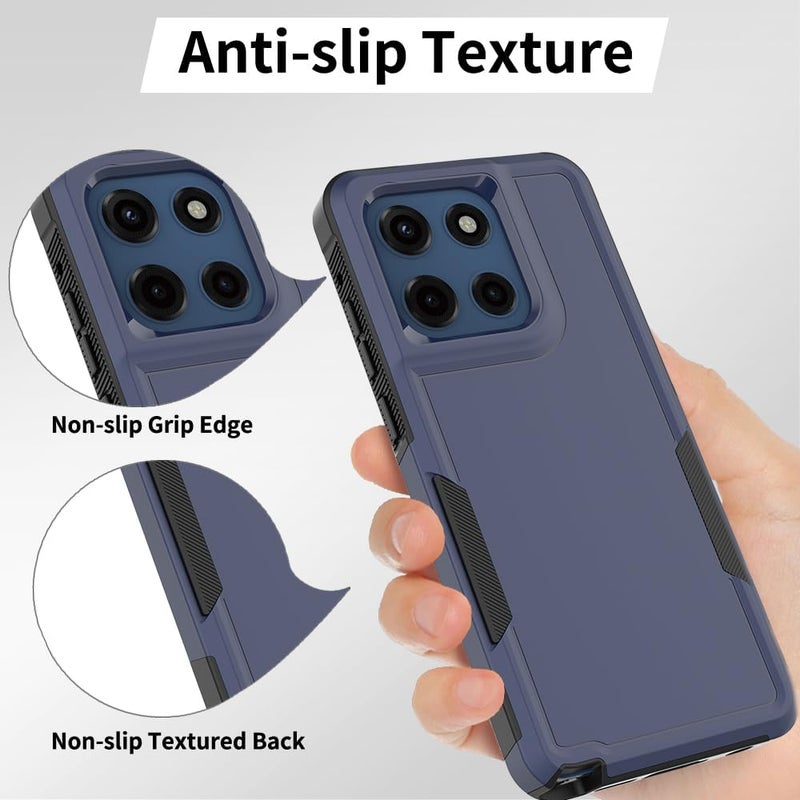 yuanming for Moto G Stylus 5G 2025 Case,[Military Grade Drop Tested] with Screen Protector,Dual Layer Protective Heavy Duty Cell Phone Cover Non-Slip Shockproof Case for Motorola G Stylus 5G 2025 (Blue) - Image 5